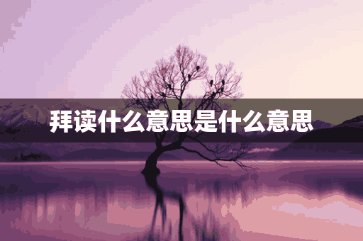 拜读什么意思是什么意思